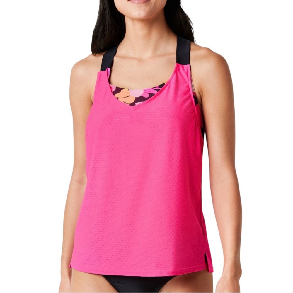 ZeroXposur Sun Smart Floral Tankini Swimsuit Top Size XS - NWT